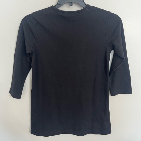 New Quacker Factory Top Women’s XXS Black Christmas Shirt Stocking Rhinestones - Picture 2 of 9